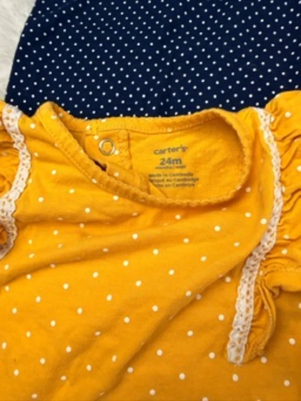 6 Pc Baby Girl Bodysuit Bundle Carter’s 6-24M Floral Polka Dot Sister Onesie